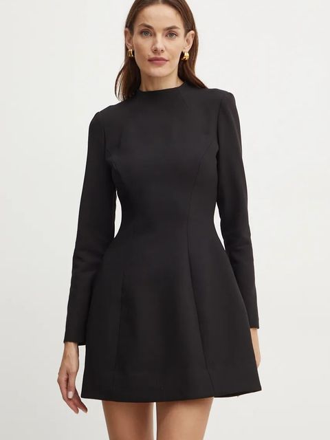 Bardot sukienka DELPHI kolor czarny mini rozkloszowana 59527DB