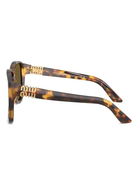 Miu Miu Eyewear tortoiseshell logo-plaque sunglasses - Green