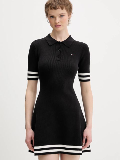 Tommy Jeans sukienka kolor czarny mini rozkloszowana DW0DW22106 - zdjęcie produktu nr 1