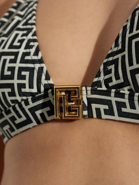 Balmain jacquard-pattern bikini - Black