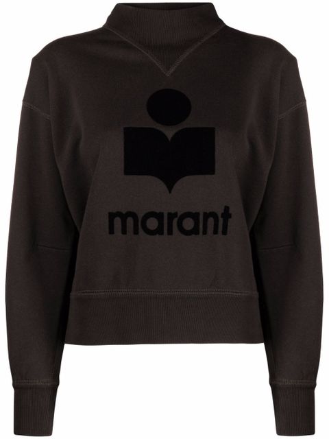MARANT ÉTOILE Moby flocked-logo sweatshirt - Black - zdjęcie produktu nr 1