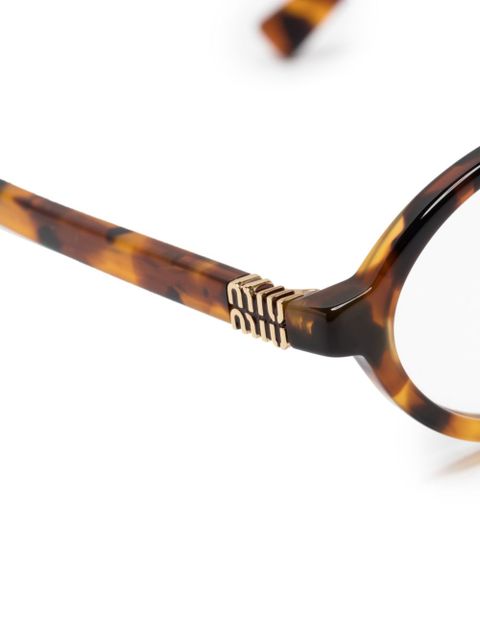 Miu Miu Eyewear tortoiseshell oval-frame glasses - Brown