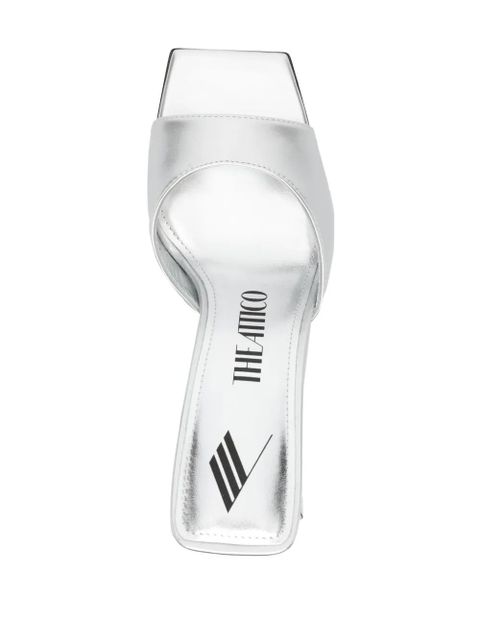 The Attico 85mm Devon metallic sandals - Silver