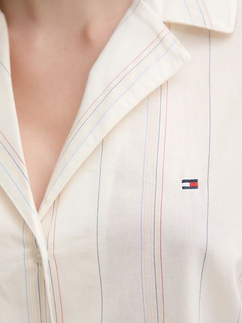 Tommy Hilfiger koszula piżamowa bawełniana kolor beżowy bawełniana UW0UW05764