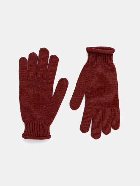 Sisley rękawiczki z domieszką wełny kolor bordowy 122HMG001 - zdjęcie produktu nr 1