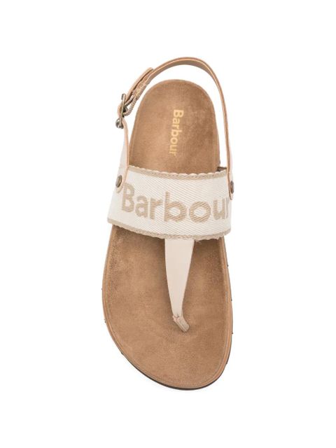 Barbour Lumley logo-embroidered slingback sandals - Neutrals
