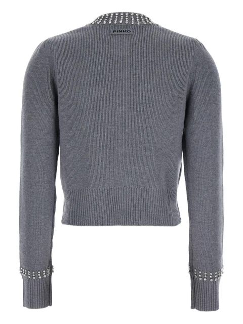 PINKO rhinestone-embellished cardigan - Grey - zdjęcie produktu nr 2