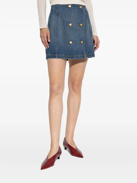 Ulla Johnson button-embellished denim skirt - Blue