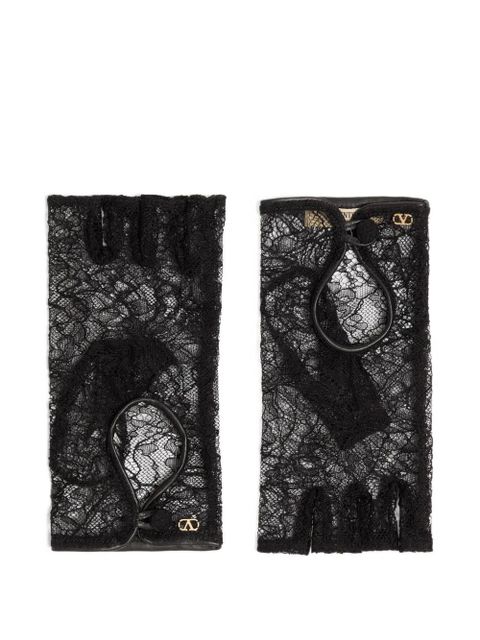 Valentino Garavani lace biker gloves - Black - zdjęcie produktu nr 1