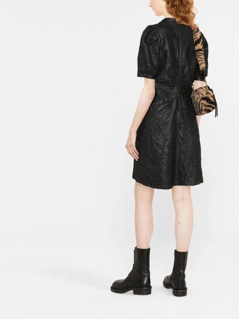 Zadig&Voltaire short-sleeved leather dress - Black