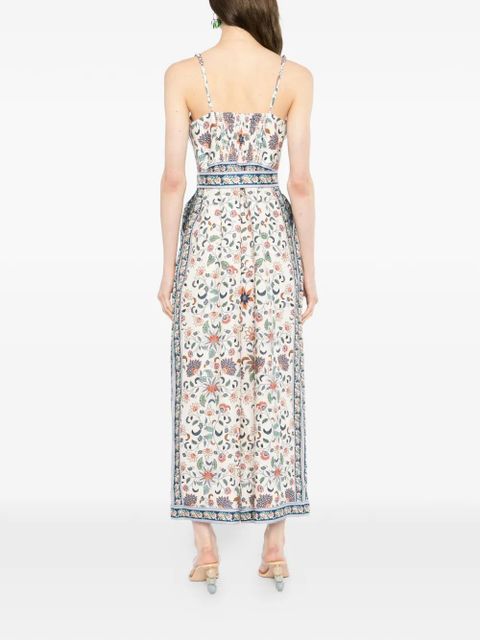 FARM Rio floral belted jumpsuit - Neutrals