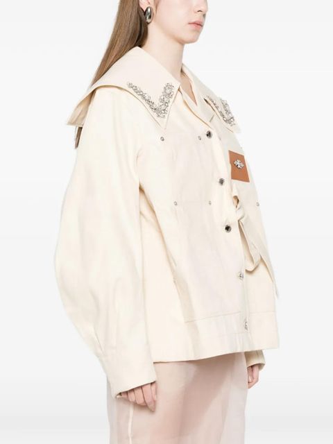 Simone Rocha sailor-collar bow jacket - Neutrals