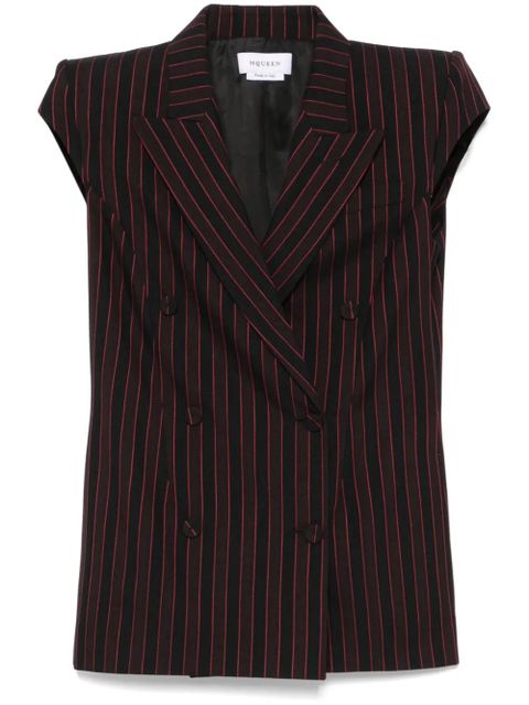 Alexander McQueen pinstriped sleeveless blazer - Black - zdjęcie produktu nr 1