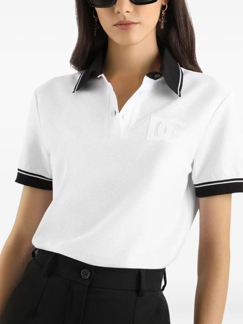 Dolce & Gabbana embroidered-logo polo top - White