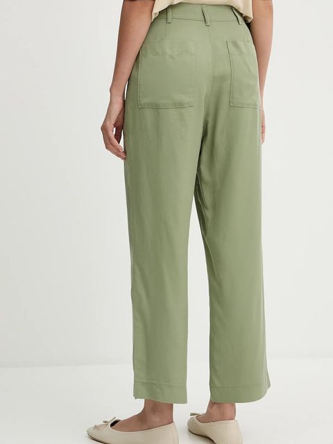 United Colors of Benetton spodnie damskie kolor zielony proste high waist 4NPHDF09D