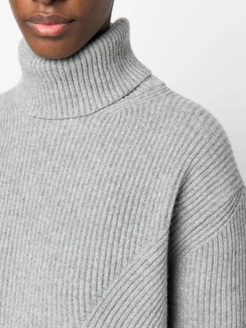 PINKO roll-neck ribbed jumper - Grey