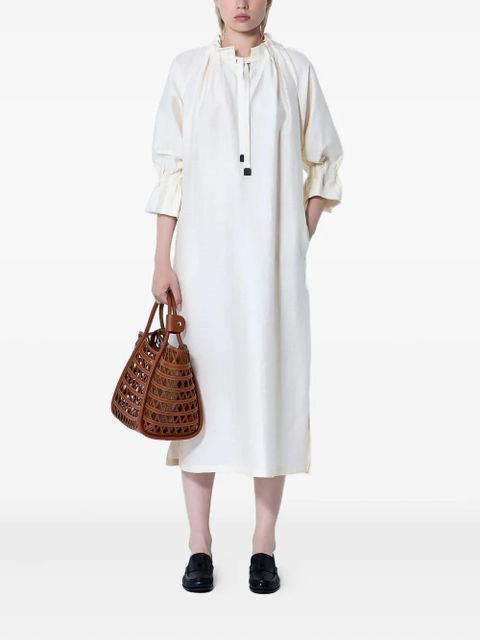 Max Mara Jene ruffled-sleeve midi dress - White - zdjęcie produktu nr 2