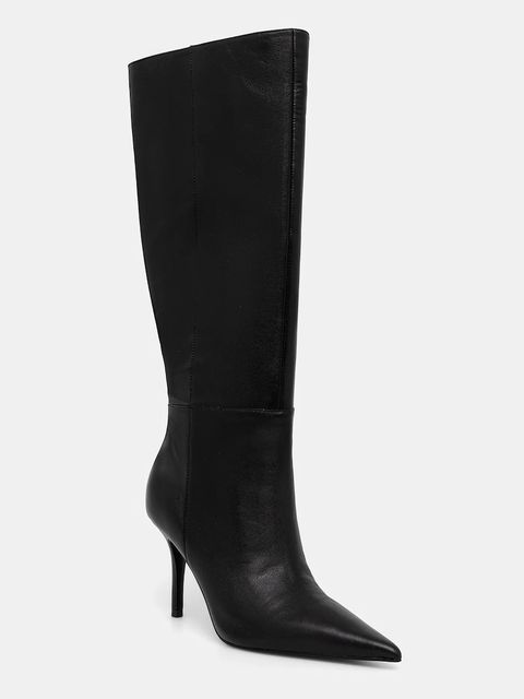 Guess kozaki skórzane GRESSA damskie kolor czarny na szpilce FLFGRS LEA11 - zdjęcie produktu nr 1