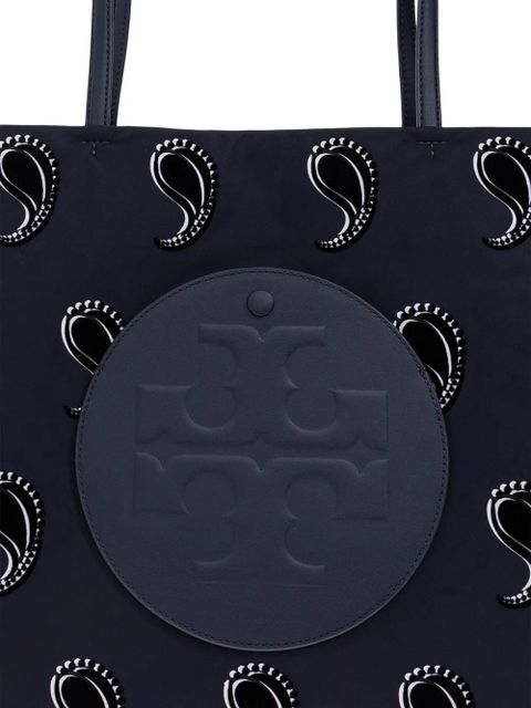 Tory Burch Ella paisley-pattern Double T motif tote bag - Blue