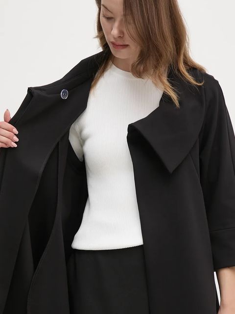 Joseph Ribkoff płaszcz damski kolor czarny przejściowy oversize 153302