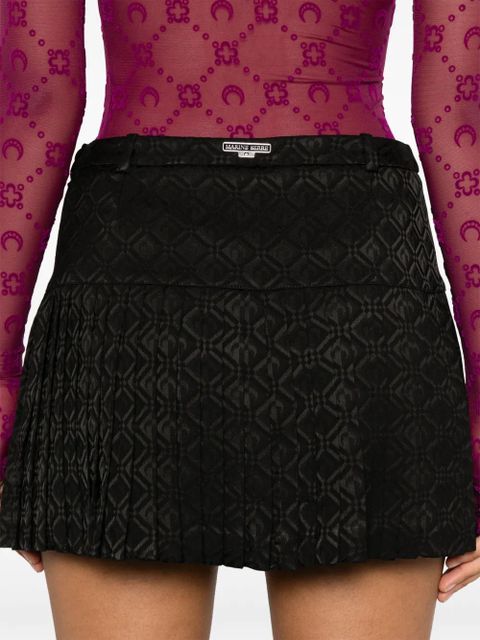 Marine Serre Moon Diamond-jacquard mini skirt - Black