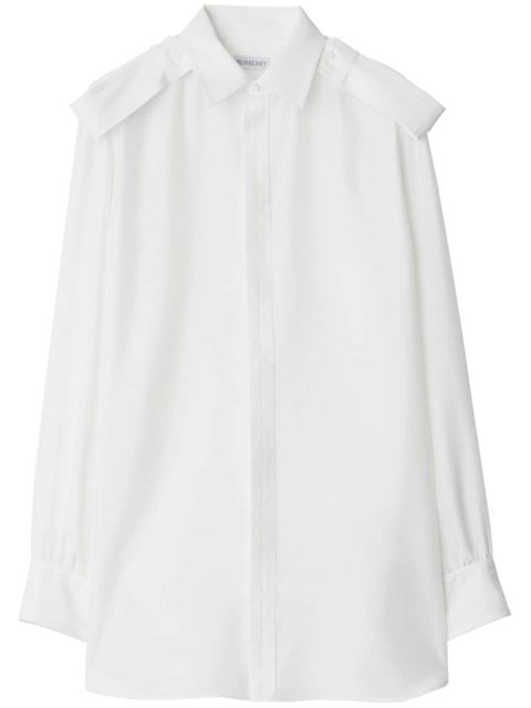Burberry long-sleeve silk shirt - White - zdjęcie produktu nr 1