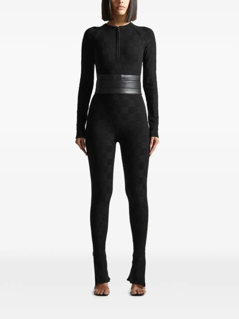 Manière De Voir chequerboard detachable-belt jumpsuit - Black - zdjęcie produktu nr 1