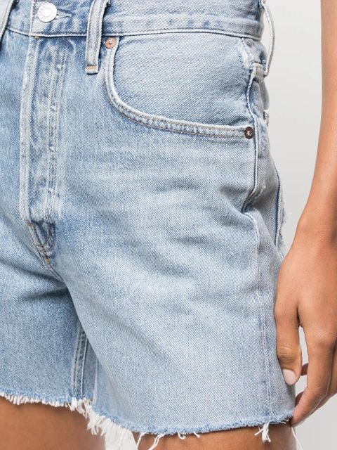 AGOLDE Riley distressed-finish jean shorts - Blue