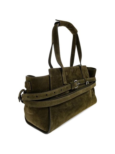 Moschino Tie Me suede leather tote bag - Green