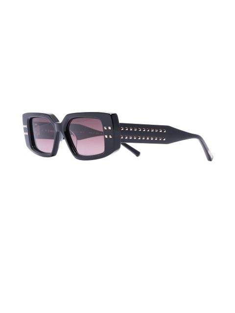VALENTINO GARAVANI EYEWEAR Rockstud rectangle-frame sunglasses - Black - zdjęcie produktu nr 2