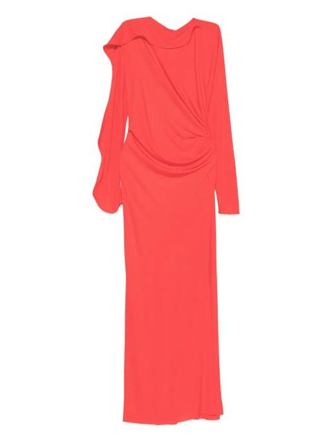 Victoria Beckham draped long-sleeve maxi dress - Red - zdjęcie produktu nr 1