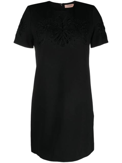 TWINSET bead-embellished short-sleeve minidress - Black - zdjęcie produktu nr 1