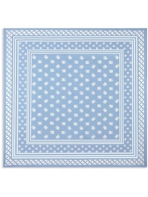 Dolce & Gabbana DNA logo-print silk scarf - Blue - zdjęcie produktu nr 1