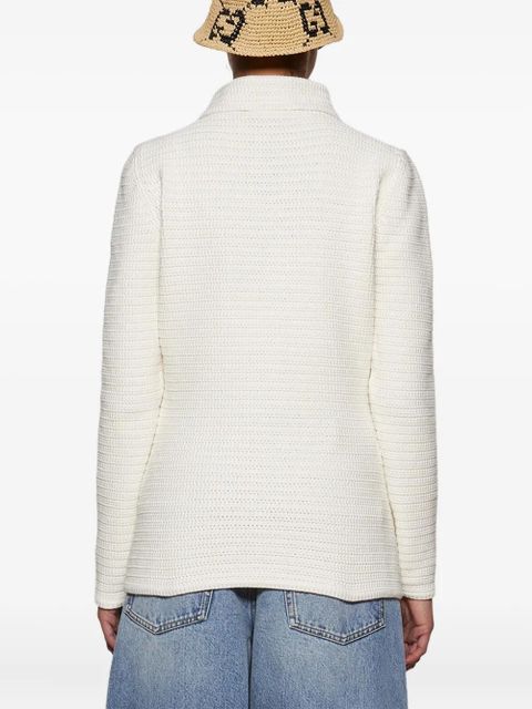 Gucci crochet button cardigan - White