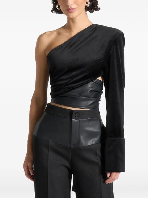 Manière De Voir velvet wrap top - Black