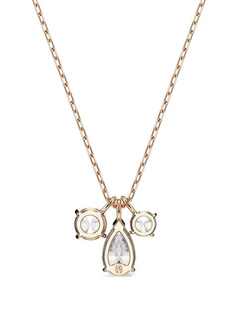 Swarovski Mesmera rose-gold pear-drop necklace - White