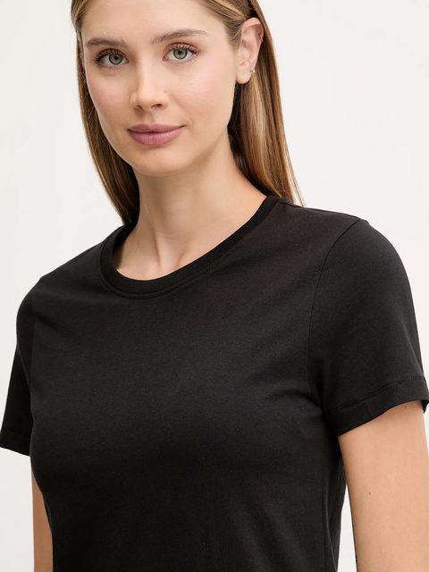 Calvin Klein Underwear t-shirt bawełniany 3-pack damski kolor czarny LV00QS7485