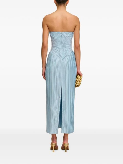 Cult Gaia Ashika ruched pleated midi dress - Blue