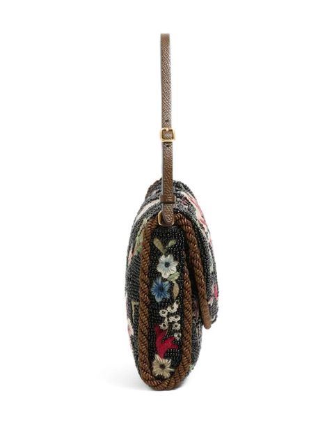 Valentino Garavani small Vain Soft embroidered shoulder bag - Black