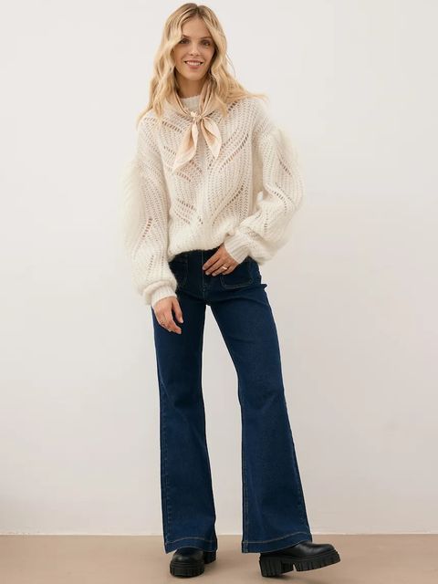 Bizuu sweter z dodatkiem wełny ROSSO damski kolor beżowy z półgolfem ROSSO KREMOWY