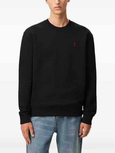 AMI Paris embroidered-logo cotton sweater - Black - zdjęcie produktu nr 2