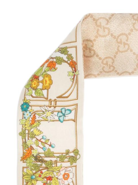Gucci floral-print silk scarf - White - zdjęcie produktu nr 2