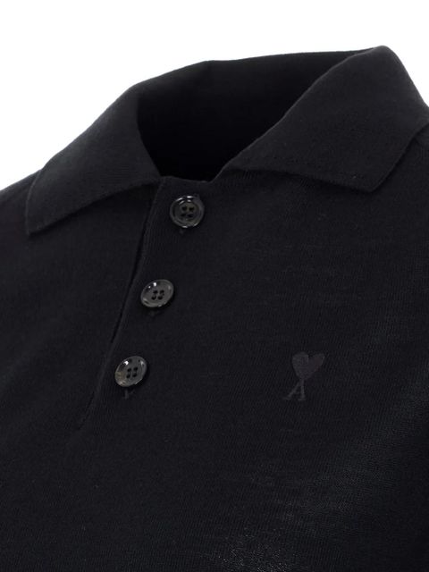 AMI Paris buttoned polo shirt - Black