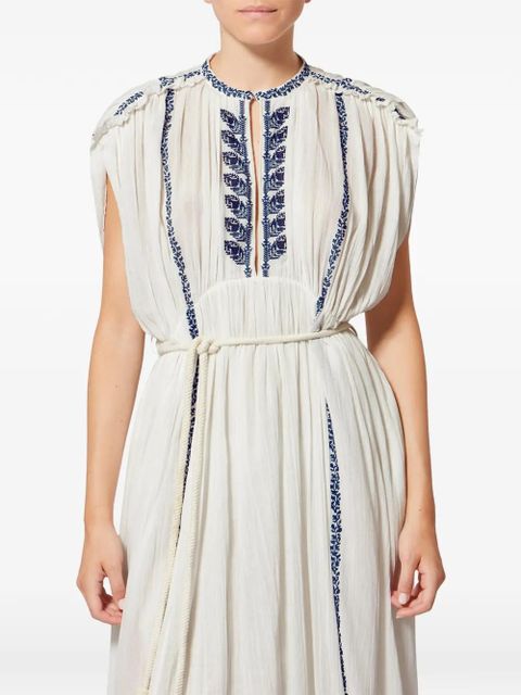 MARANT ÉTOILE LIVIANE embroidery maxi dress - White