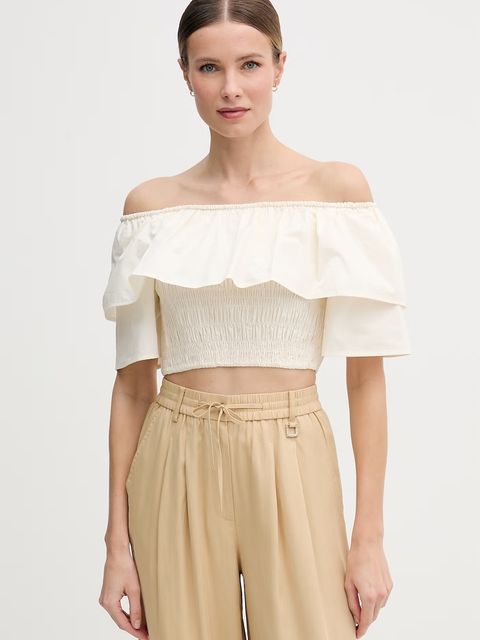 Gaudi bluzka z falbanką damska bawełniana - zdjęcie produktu nr 2