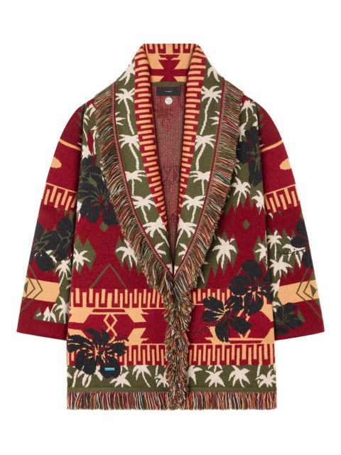 Alanui Icon jacquard fringed cardigan - Red - zdjęcie produktu nr 1