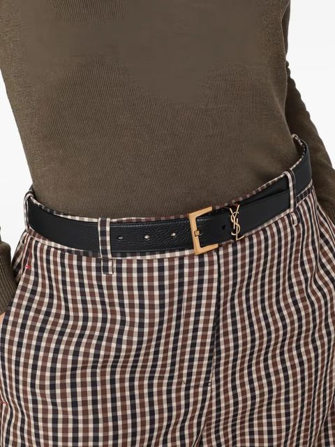 Saint Laurent Cassandre logo-buckle belt - Black