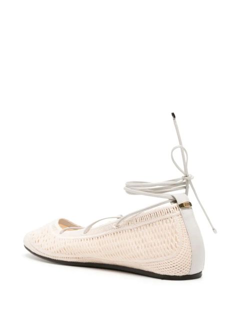 ISABEL MARANT Belna lace-up ballerina shoes - Neutrals