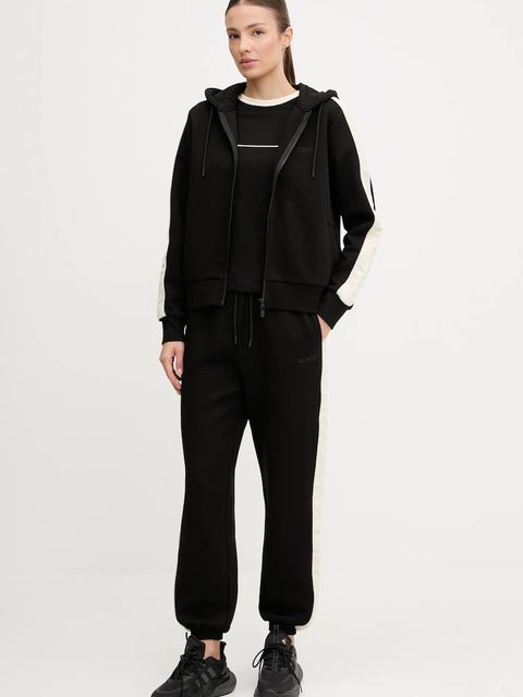 Guess bluza MARYELLA damska kolor czarny z kapturem gładka V5YQ00 KB3P2 - zdjęcie produktu nr 2