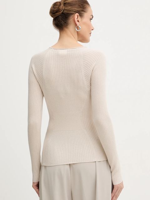 MAX&Co. sweter wełniany damski kolor beżowy lekki 2526366134200